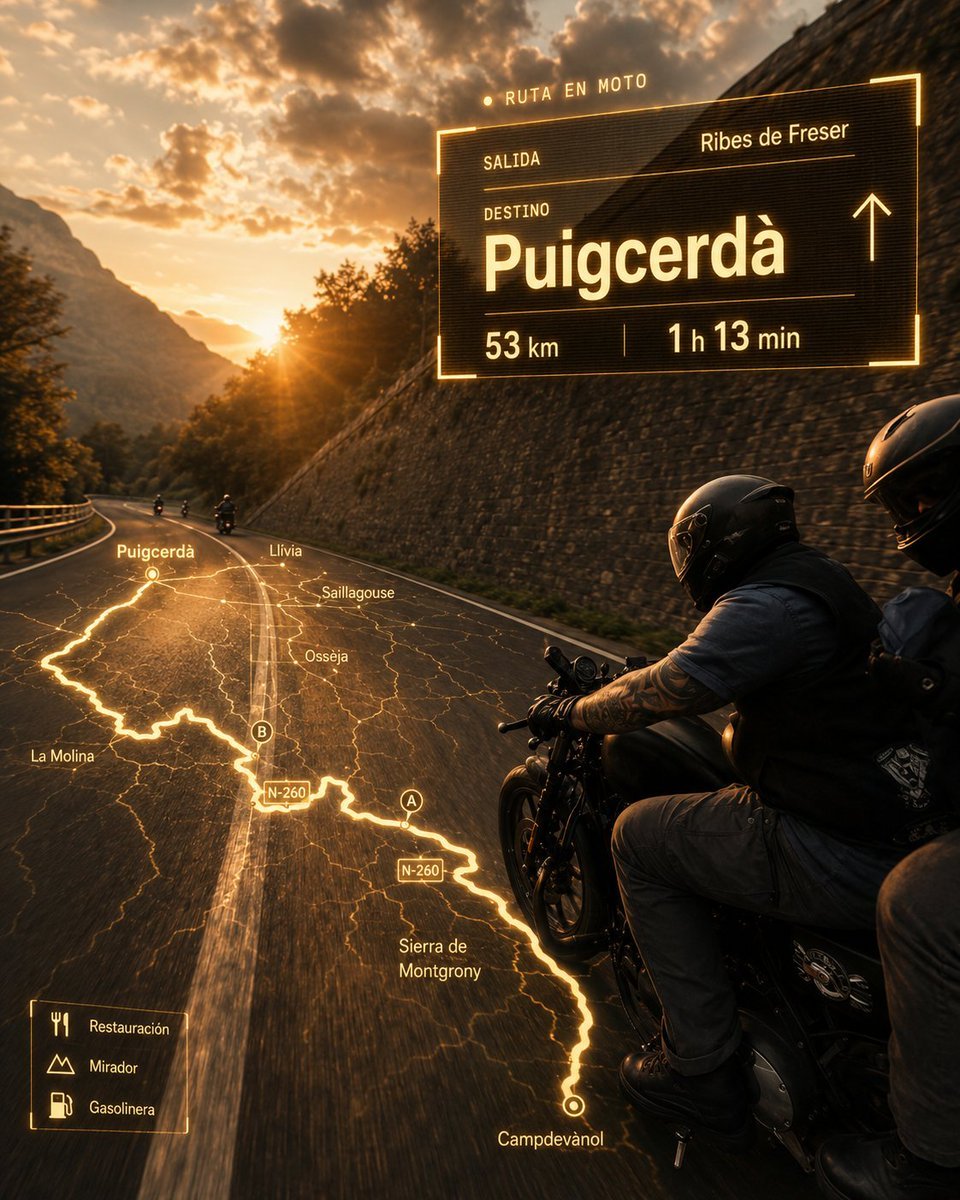 Cinematic Motorcycle Route Poster — AI image template example