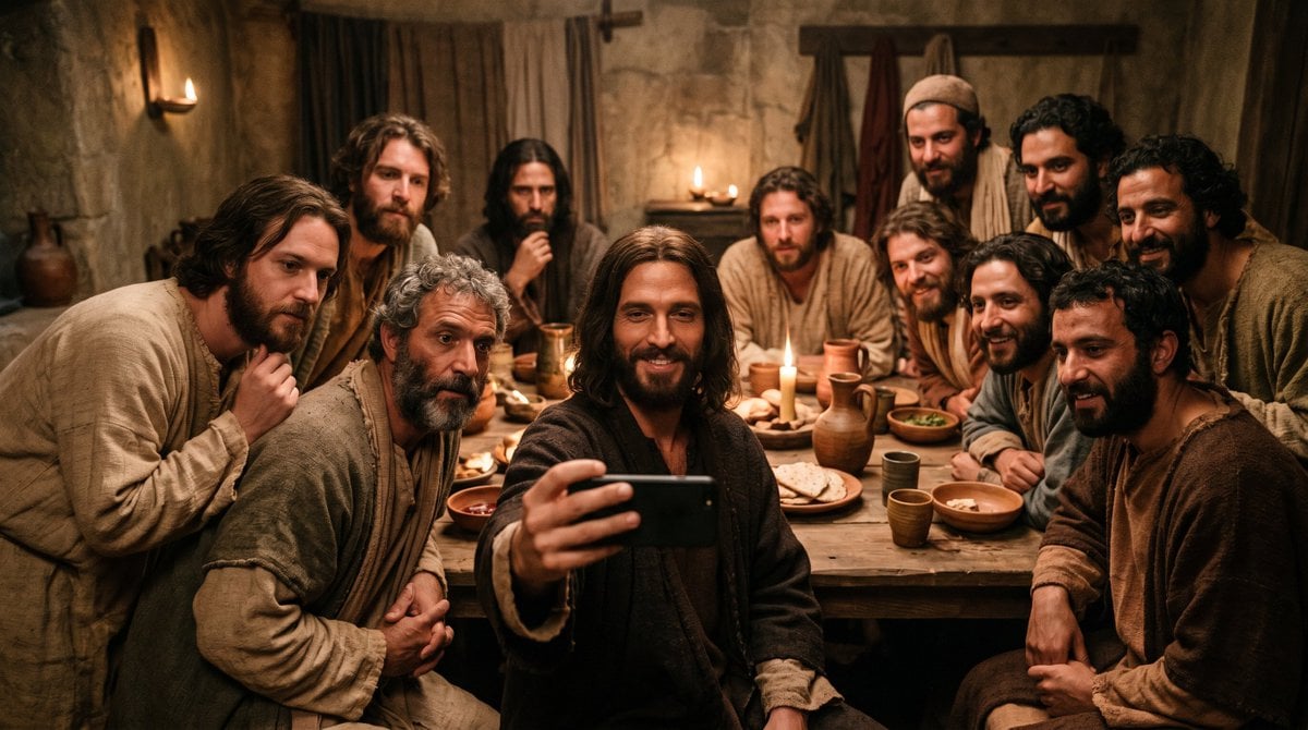 Last Supper Selfie Scene — AI image template example