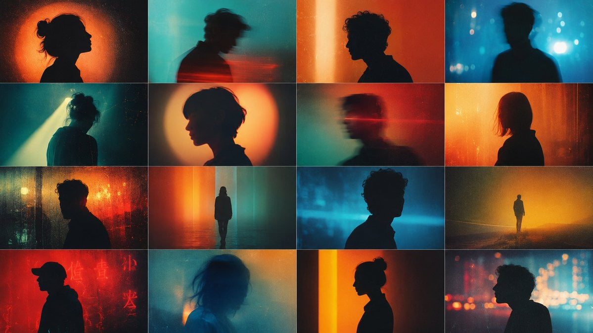 Abstract Silhouette Cinematic Light Leaks — AI image template example