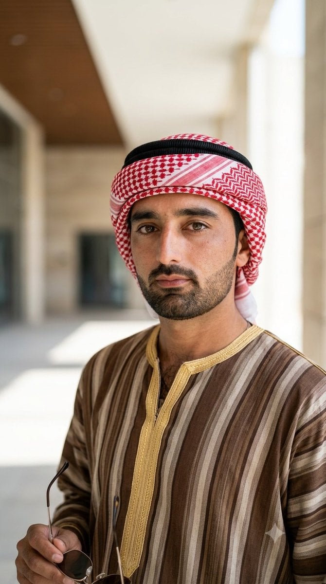 Photorealistic Middle Eastern Male Portrait — AI image template example