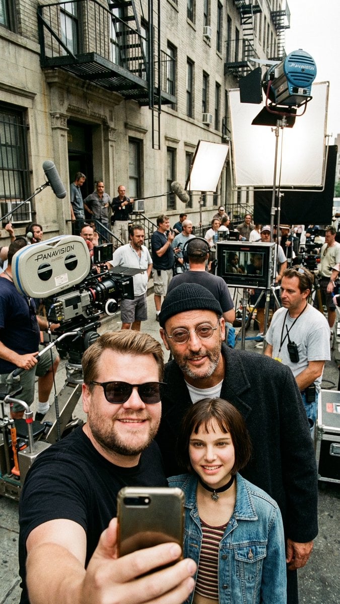 Behind-the-Scenes Selfie Identity Swap Prompt