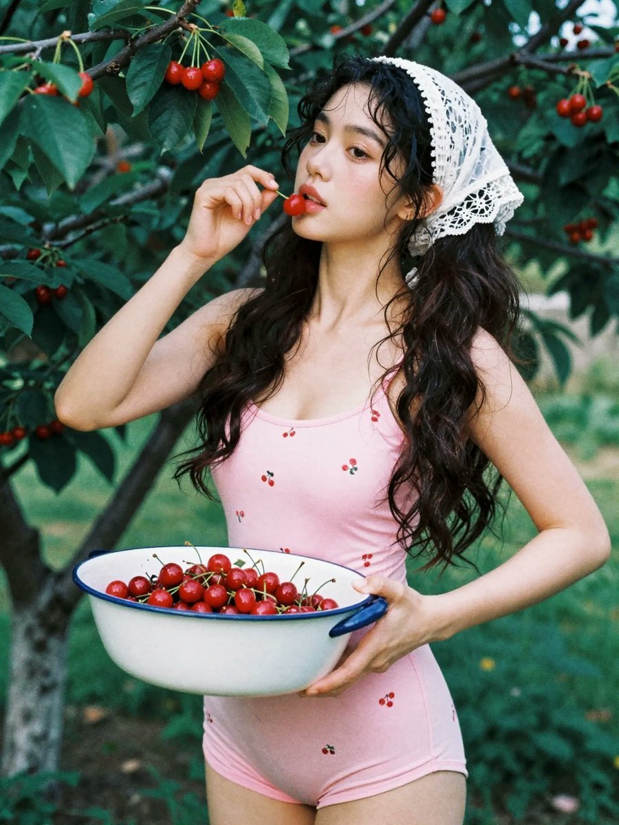 Summer Cottage Cherry Garden Portrait