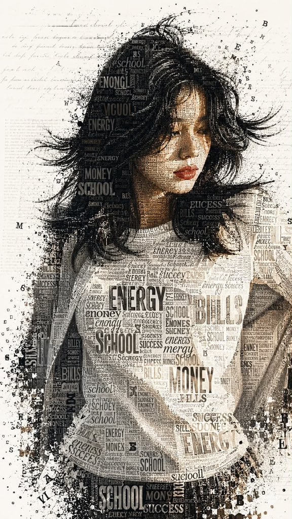 Typographic Text-Mosaic Graphic Portrait