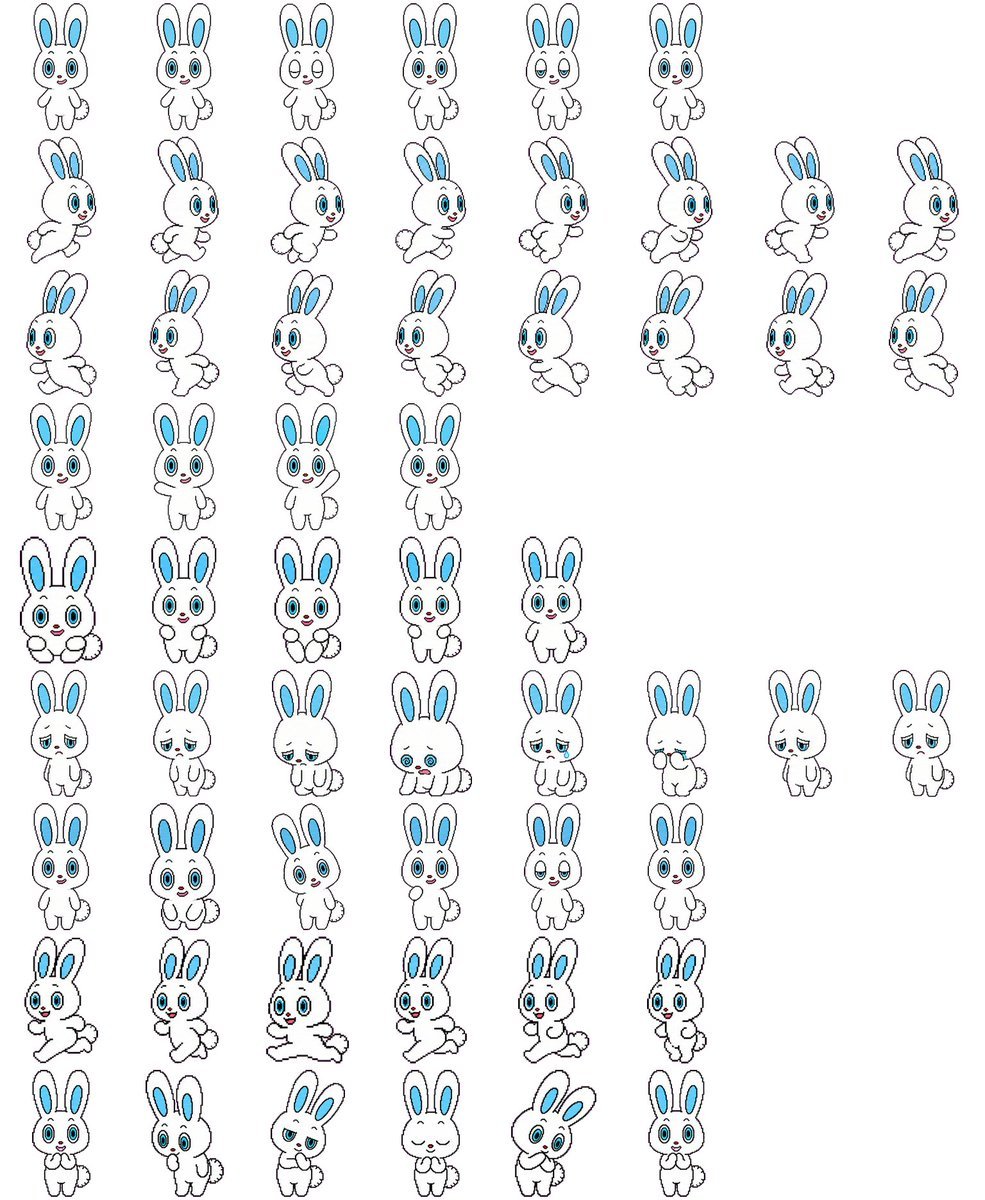 Rabbit Character Sprite Sheet