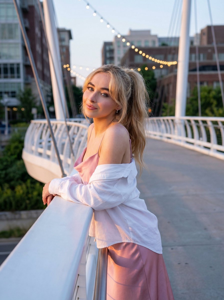 Trendy Aesthetic Lifestyle Photo on a Bridge