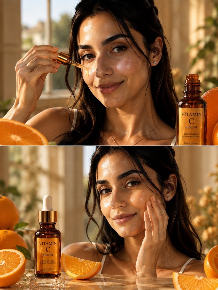 Vitamin C Serum Beauty Ad — AI image template example