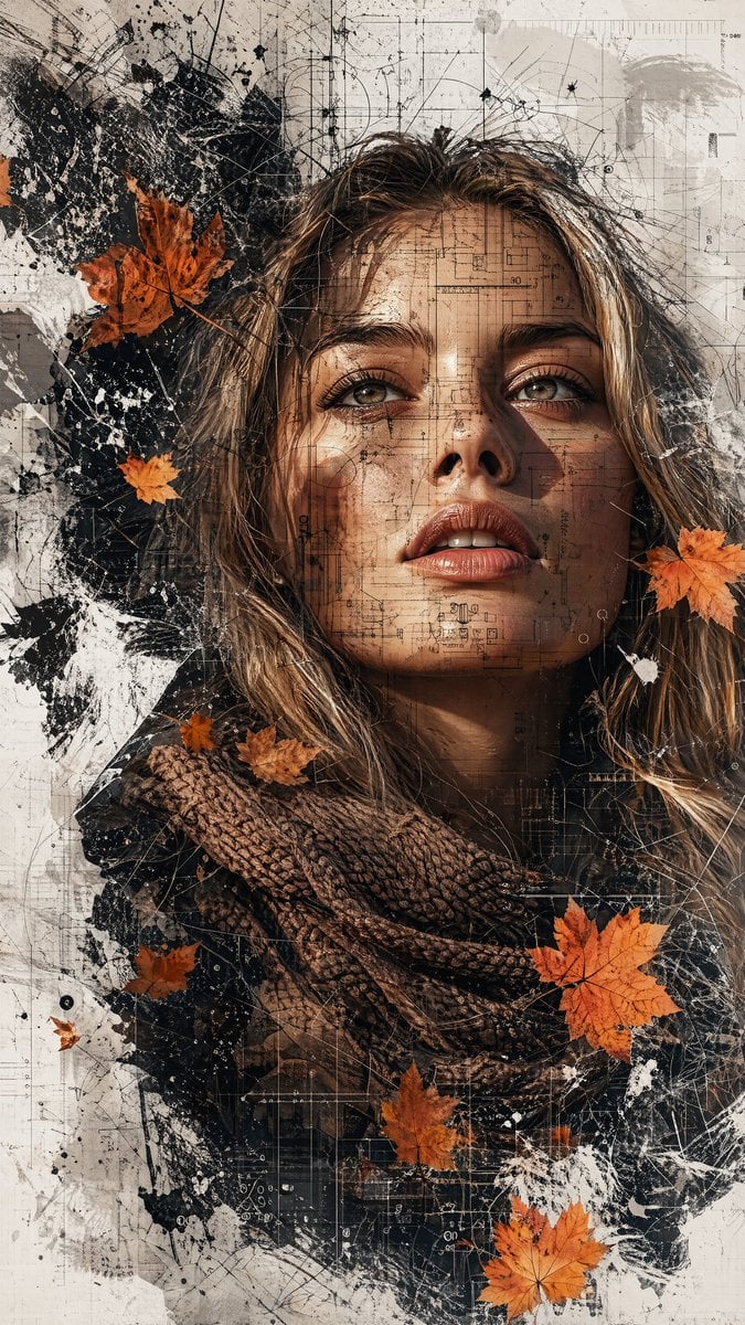 Multimedia Collage Fashion Portrait
