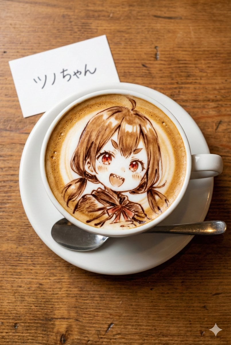 Custom Character Latte Art Generation Prompt