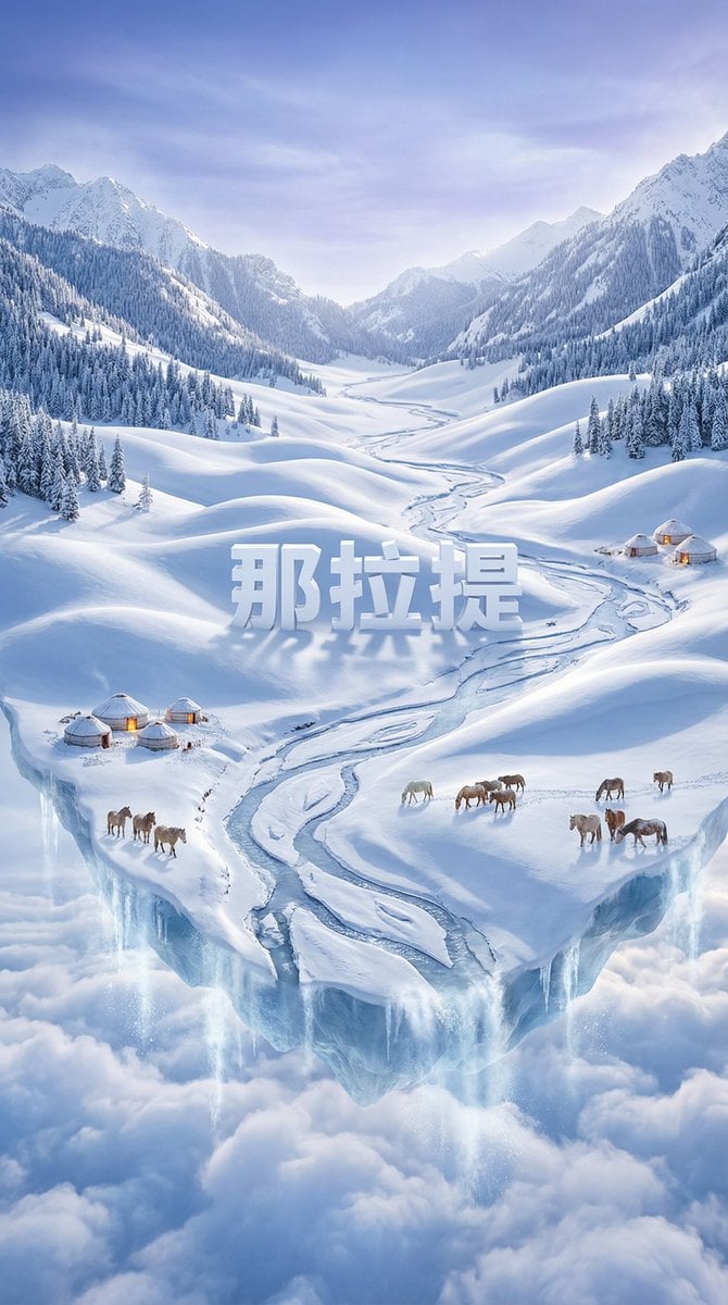 Dreamlike Snow Country Scene