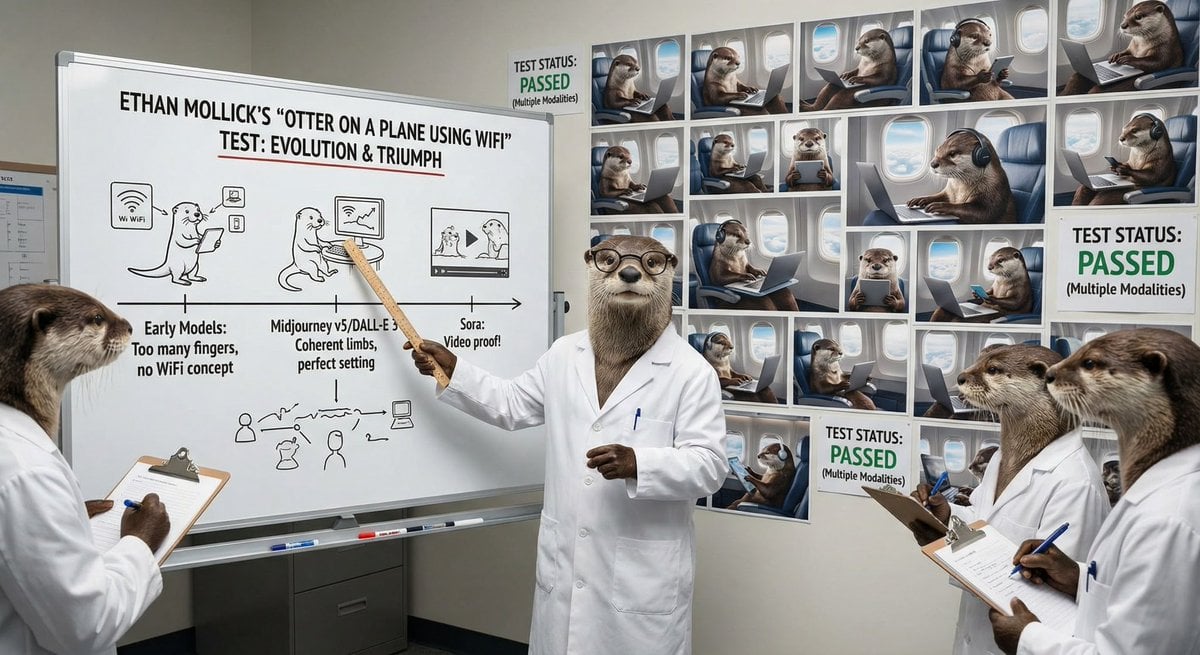 Otter scientists explaining the WiFi plane test