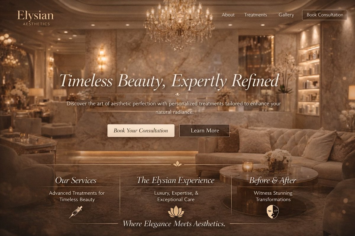 Luxury Aesthetics Website Mockup reference image 2