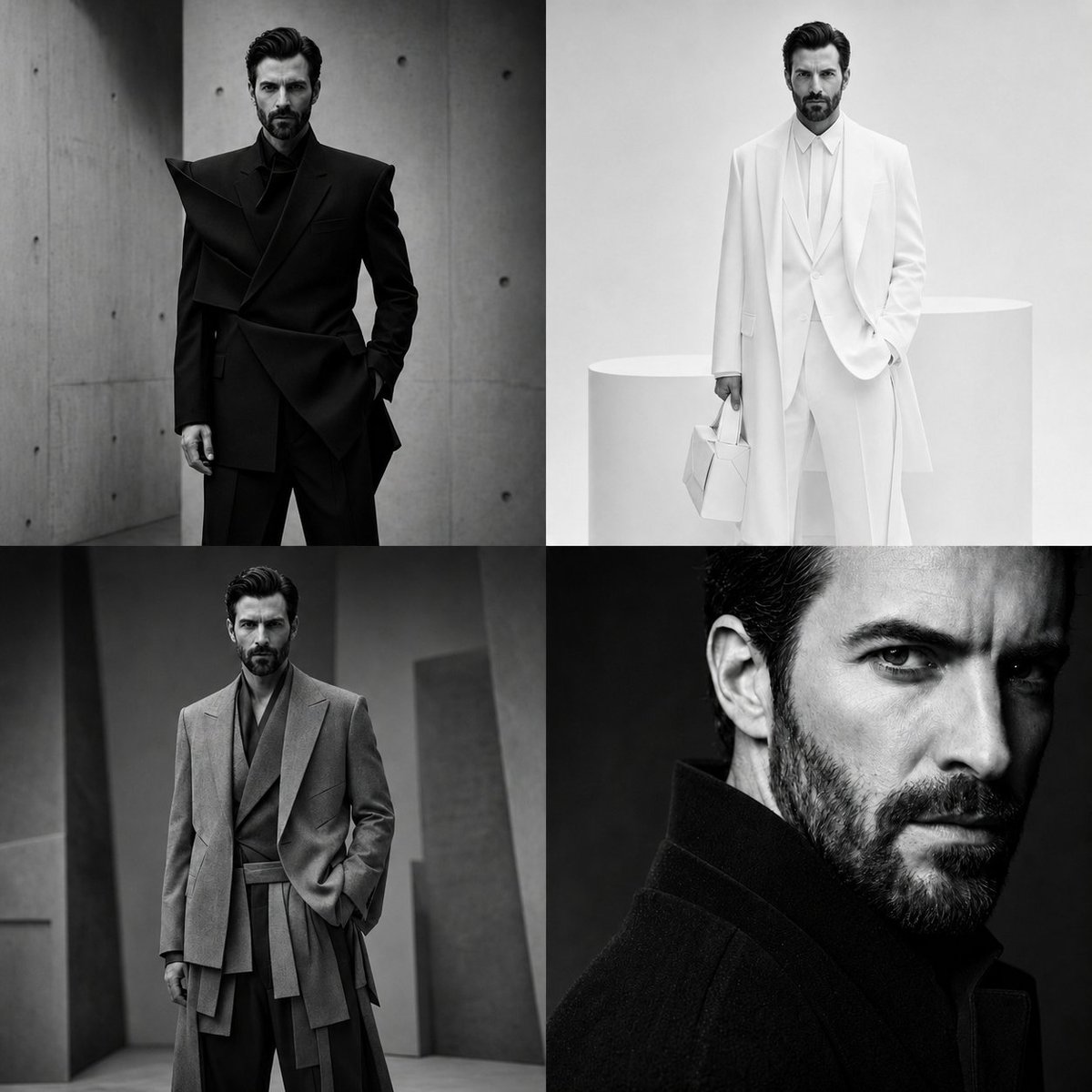 Panel Monochrome Fashion Grid