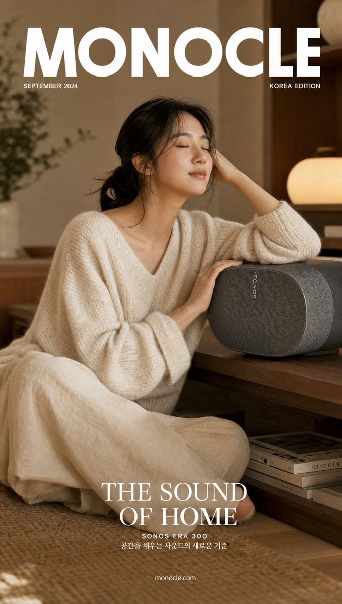 Editorial Magazine Cover with Korean Woman — AI image template example