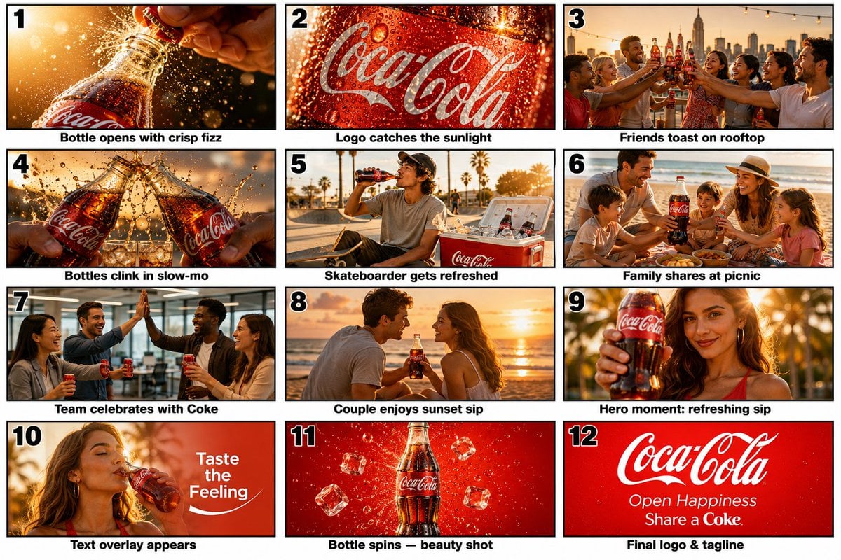 Commercial Storyboard Scene Generation