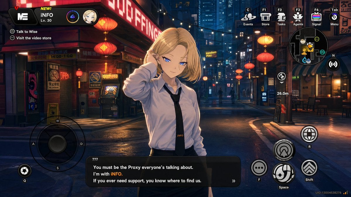 Cyberpunk Gacha Game Dialogue Screenshot