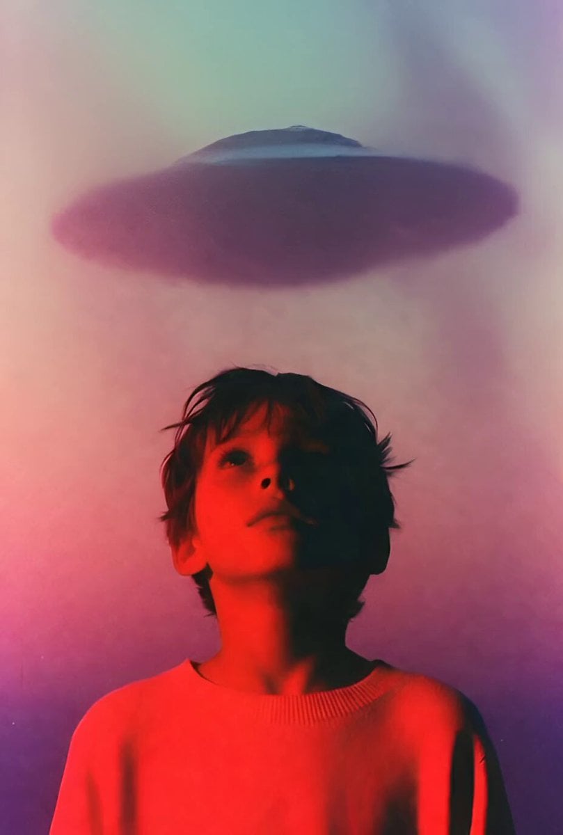Child UFO abduction animation