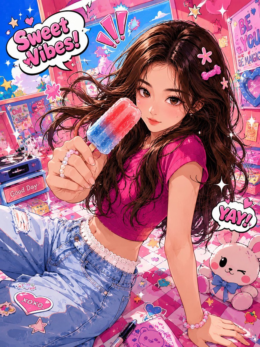 Vibrant Trendy Anime Illustration Transform — AI image template example