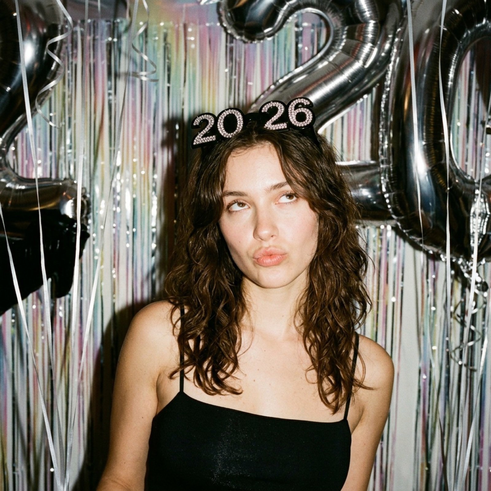 Disposable Camera Style Candid Portrait for New Year 2026