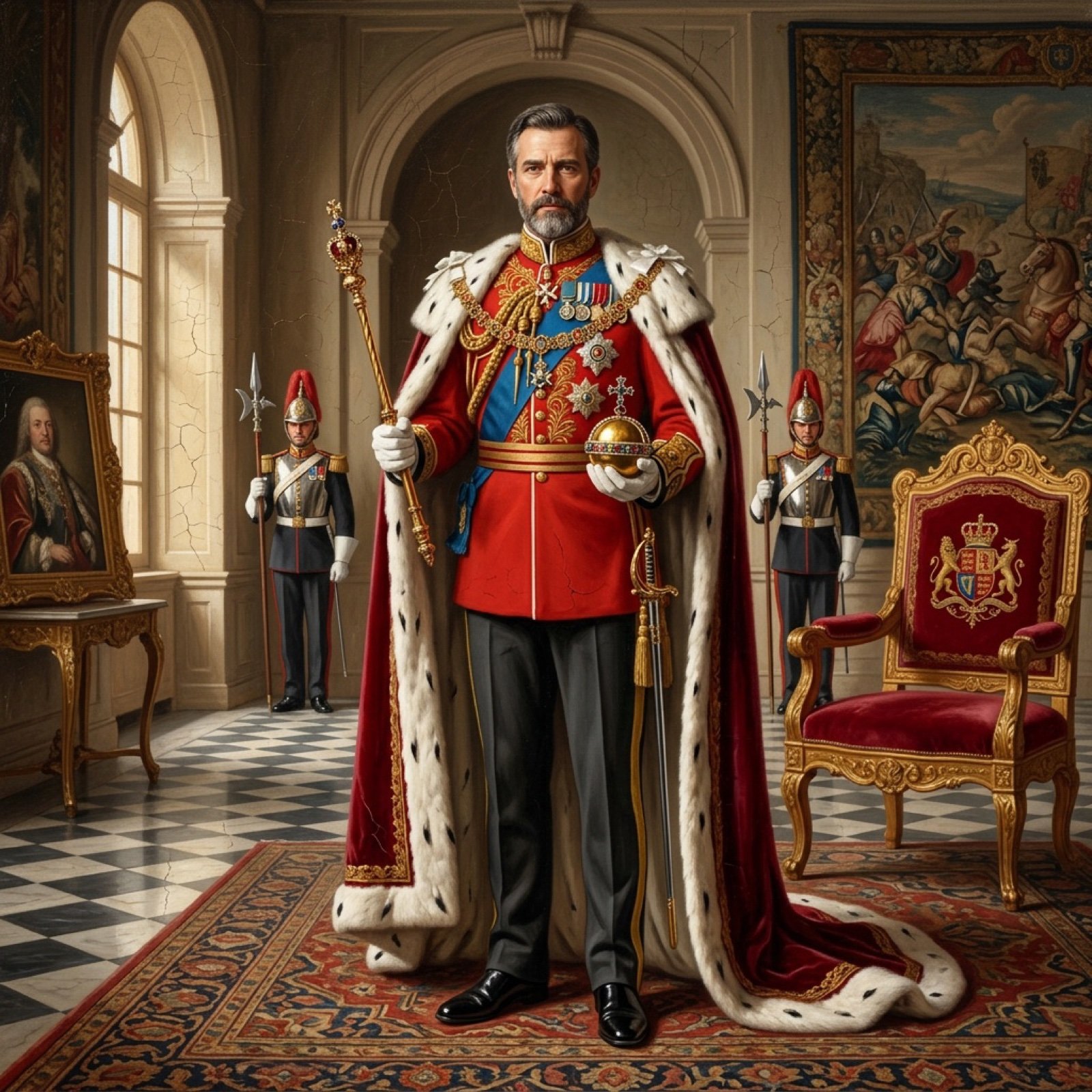 Detailed Oil Painting Prompt for a Regal King Portrait