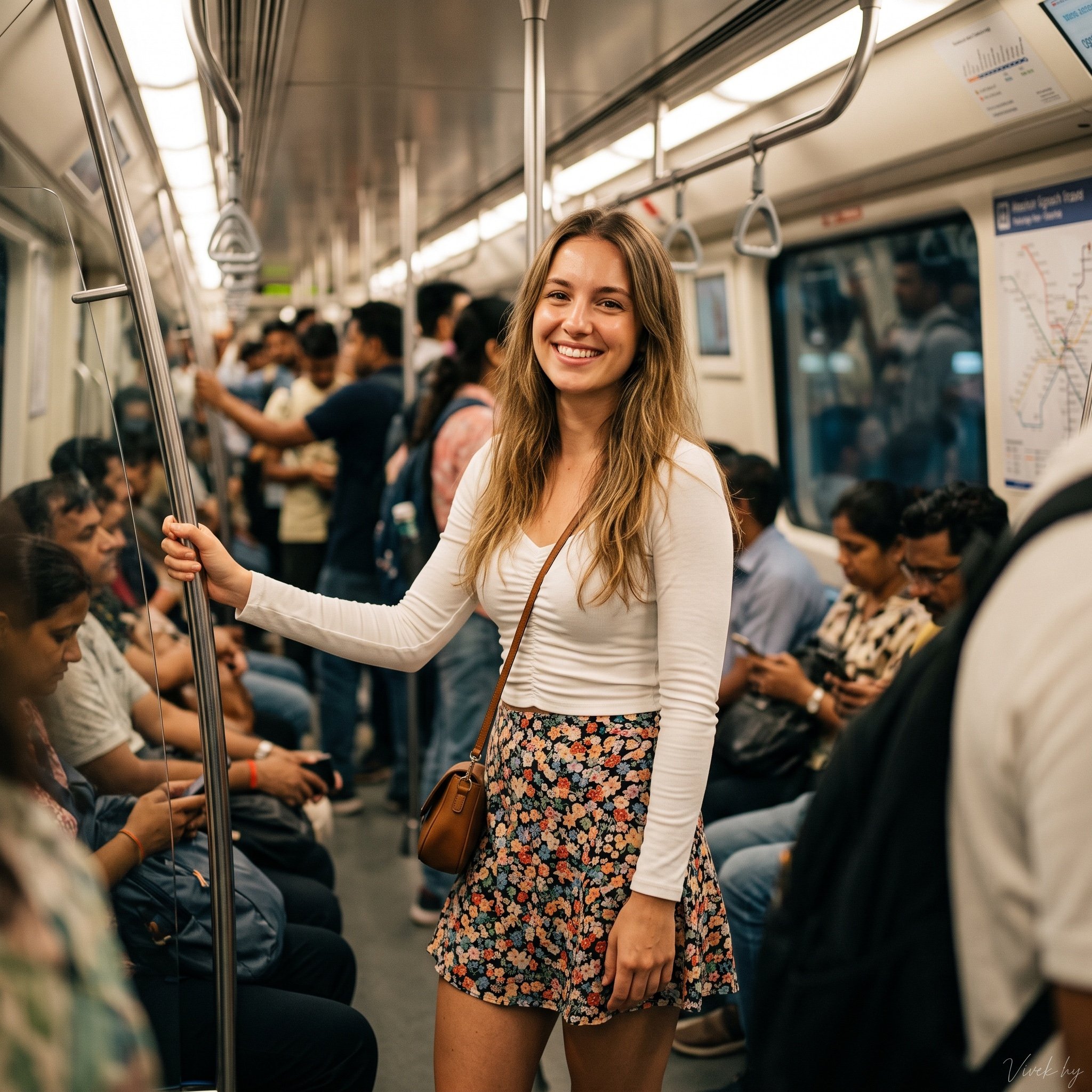 Metro Candid Portrait (Smiling Girl)