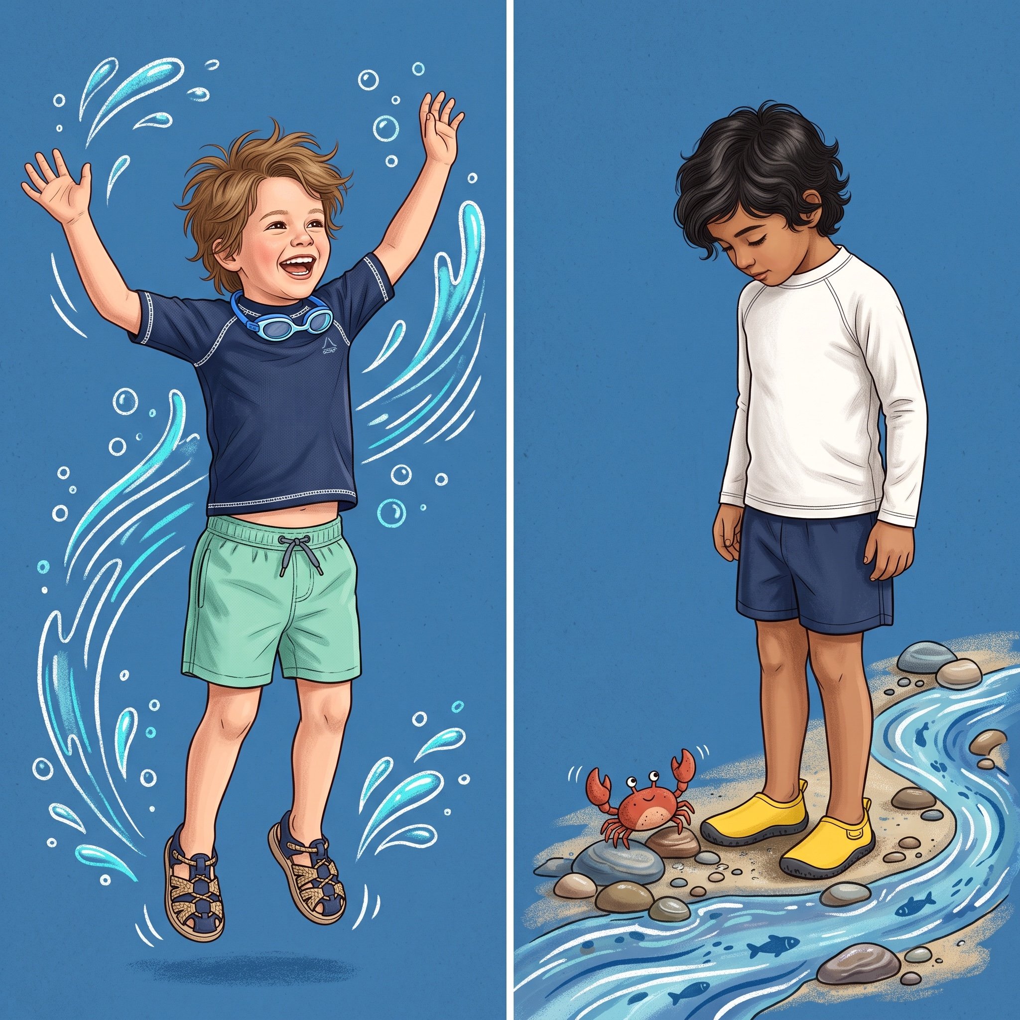 Children's fashion editorial diptych prompt