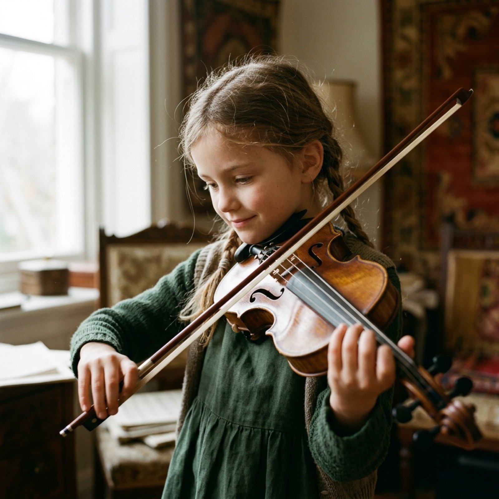 Cinematic Video Prompt for Violinist Girl