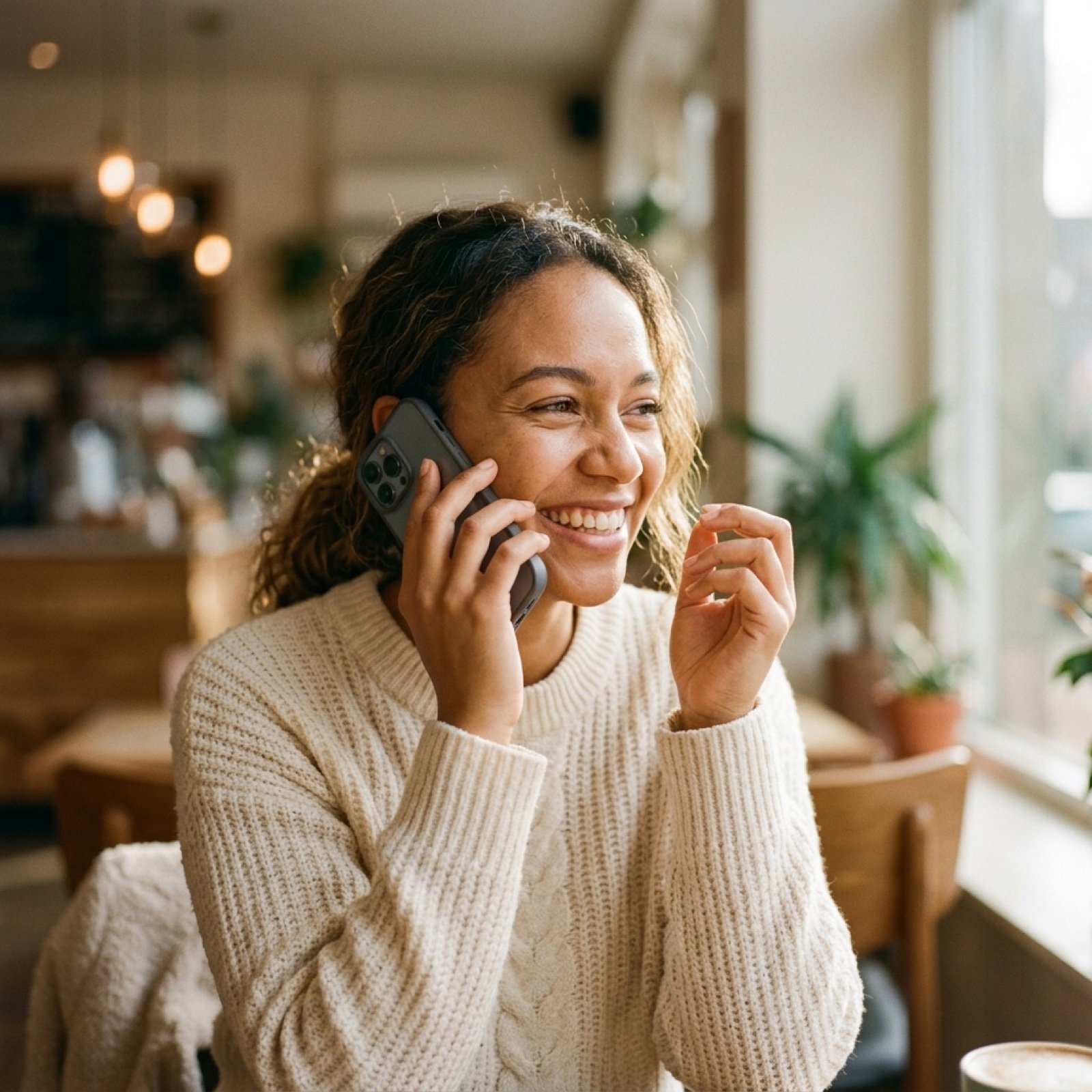 Cinematic Video of Woman on Phone (Image and Video Prompt)