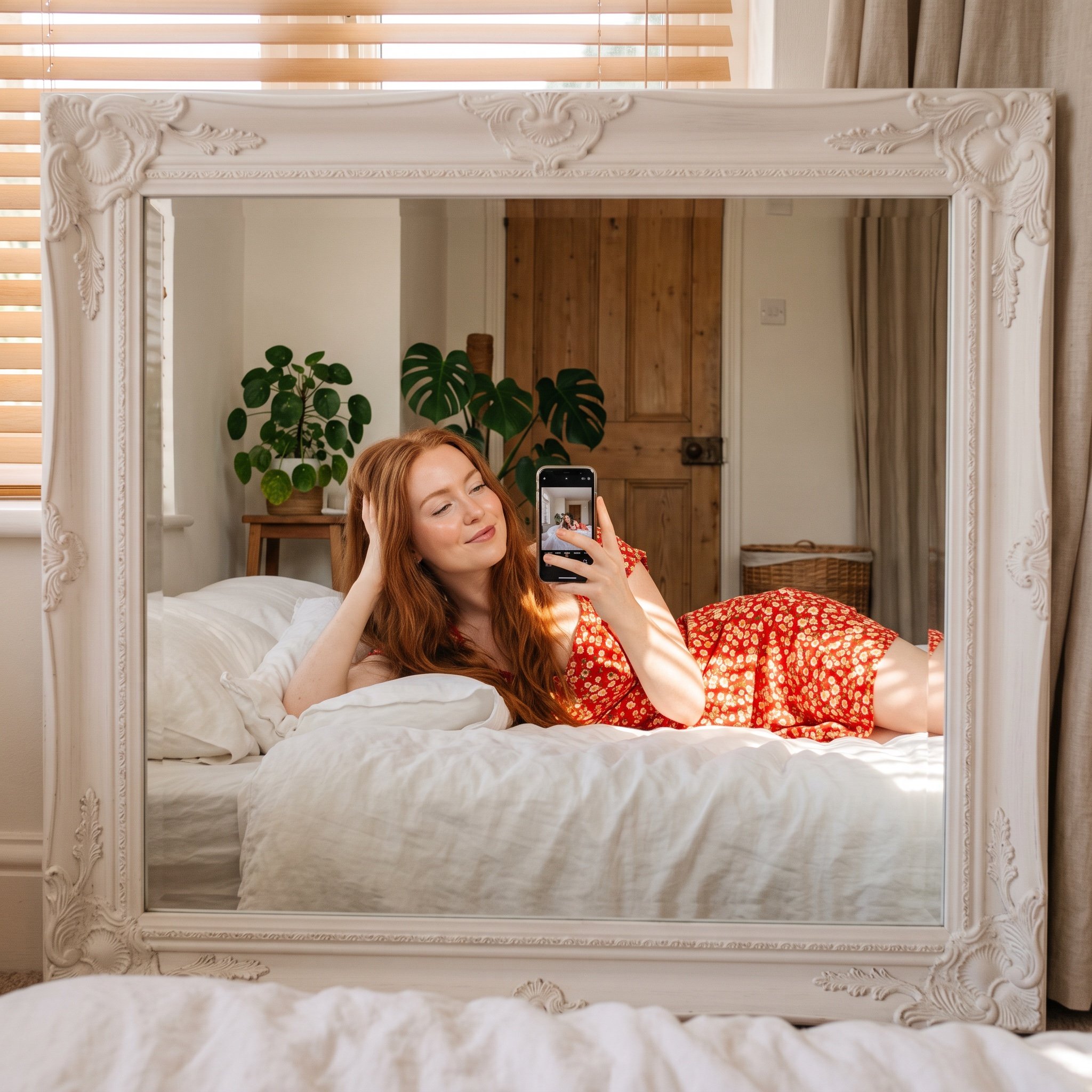 Aesthetic Mirror Selfie in Bedroom