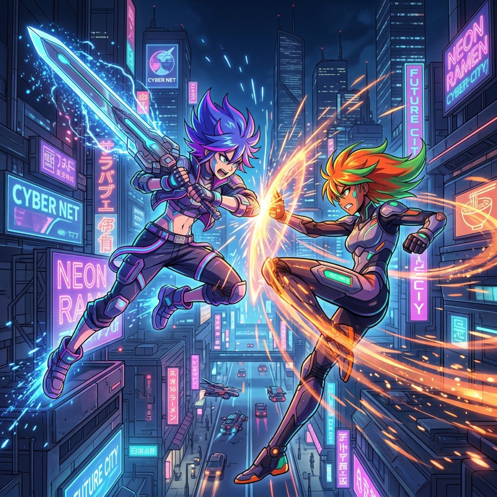 Seedance 2.0 - Anime Girl Fight