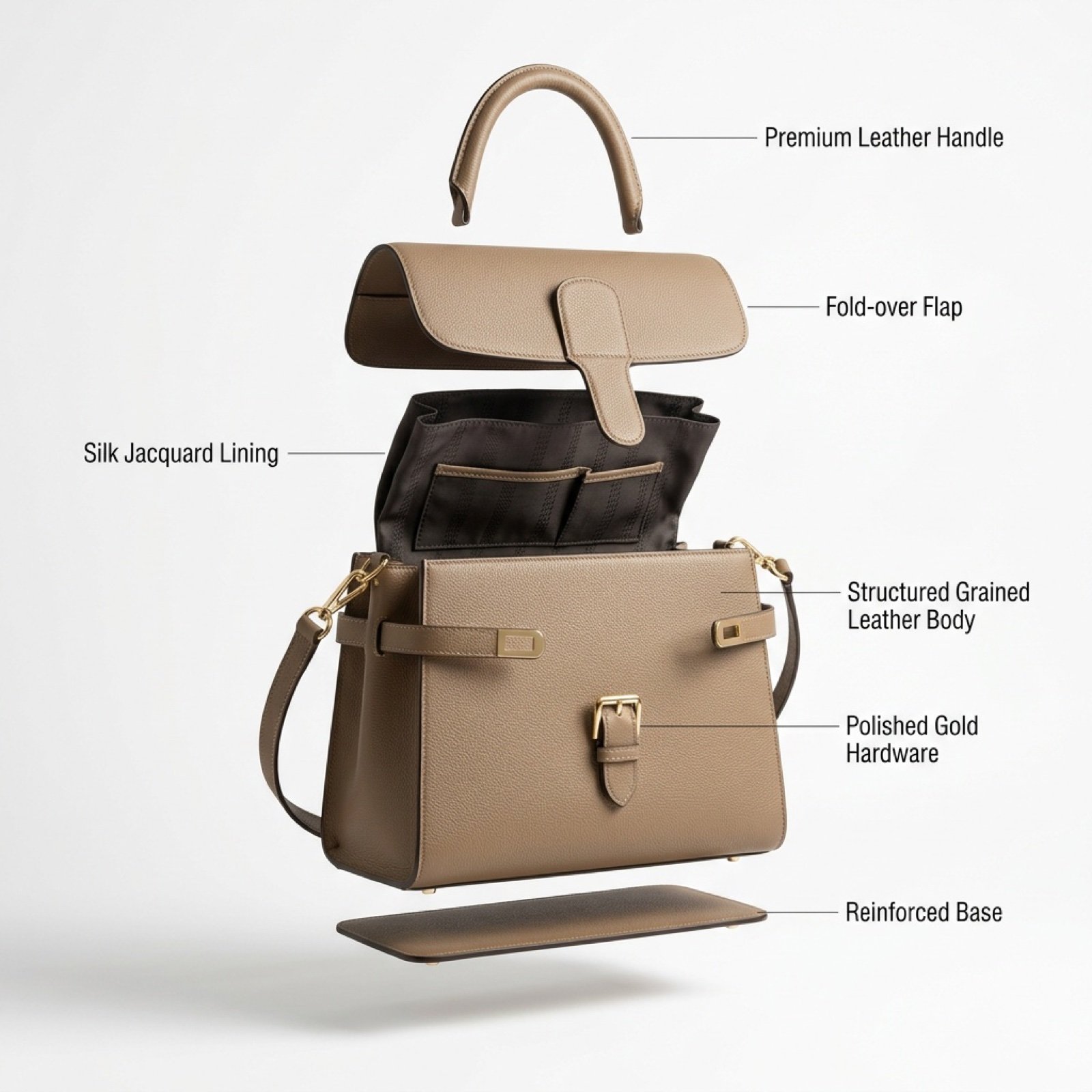 Luxury Handbag Exploded View Animation Prompt