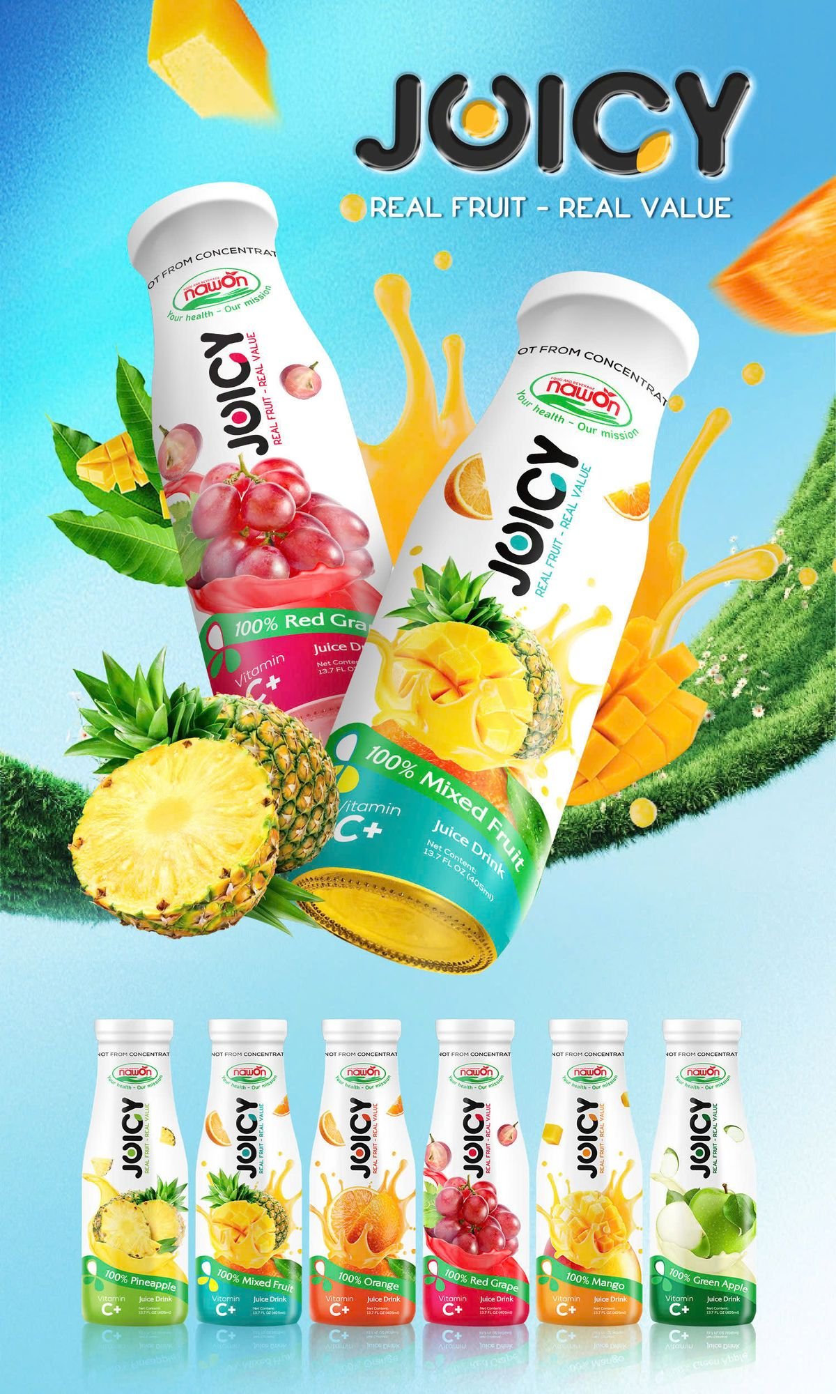 Tropical Fruit Juice Beverage Display