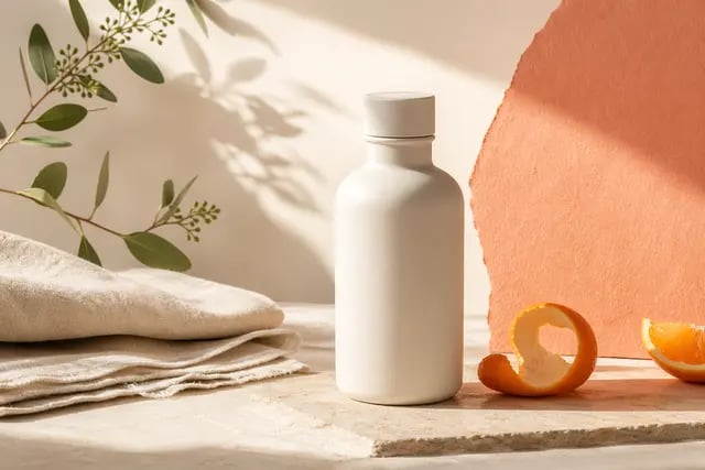 Bottle on linen