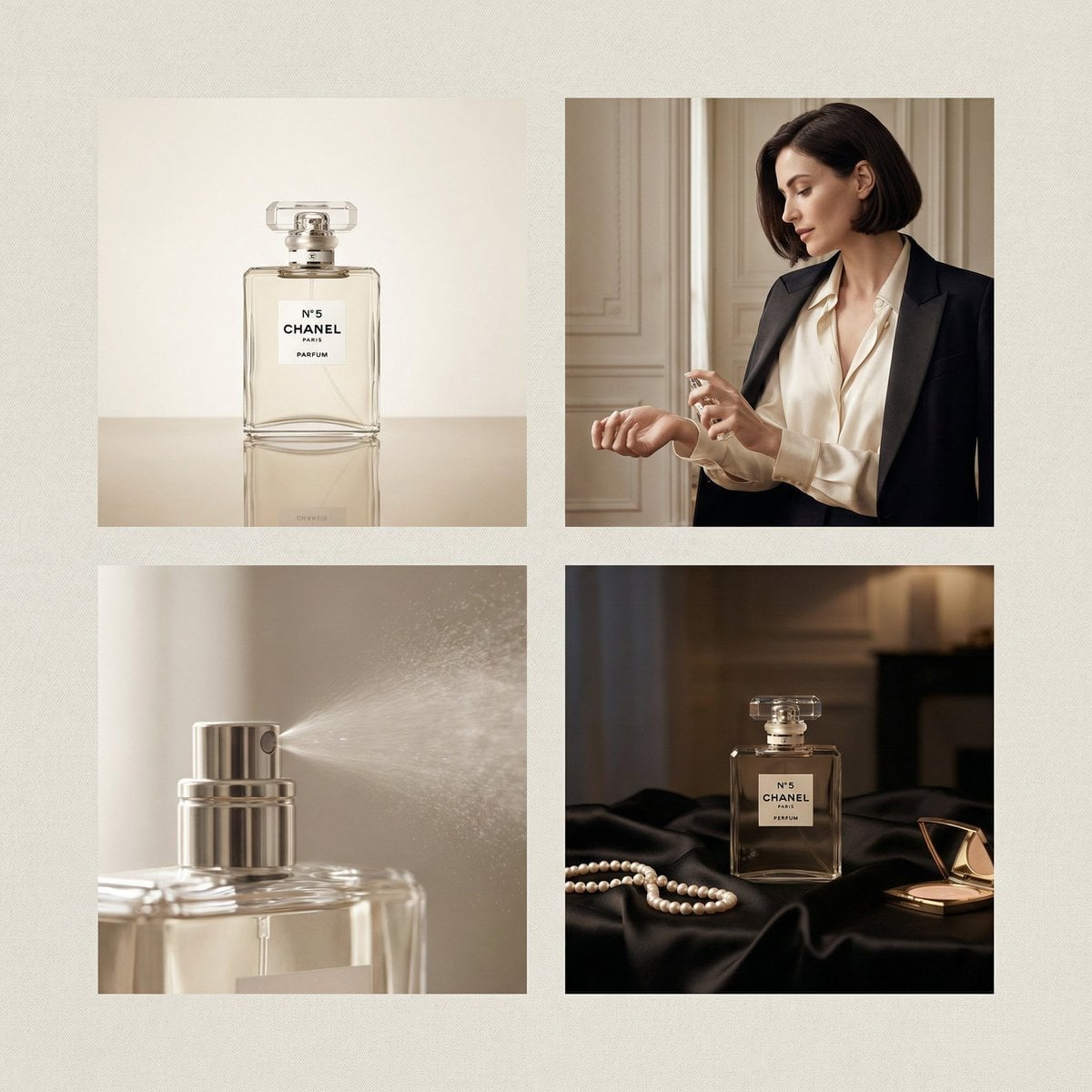 Chanel Perfume 2x2 Grid Luxury Campaign