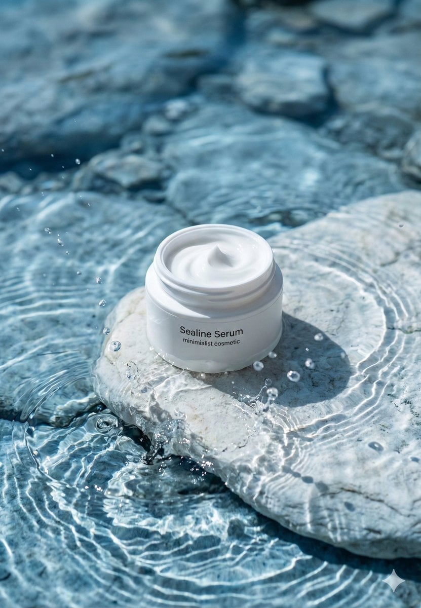 Minimalist Skincare Product Water Stone Still