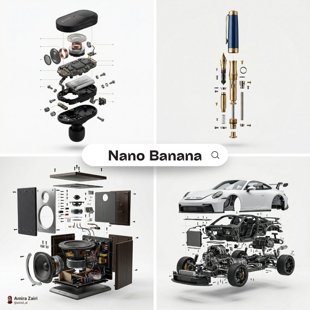 Exploded Product Mechanics Advertising