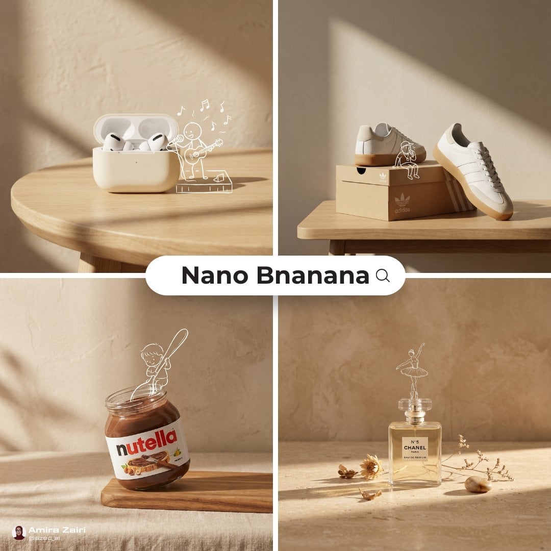 Minimal Doodle Mixed-Media Product Campaign