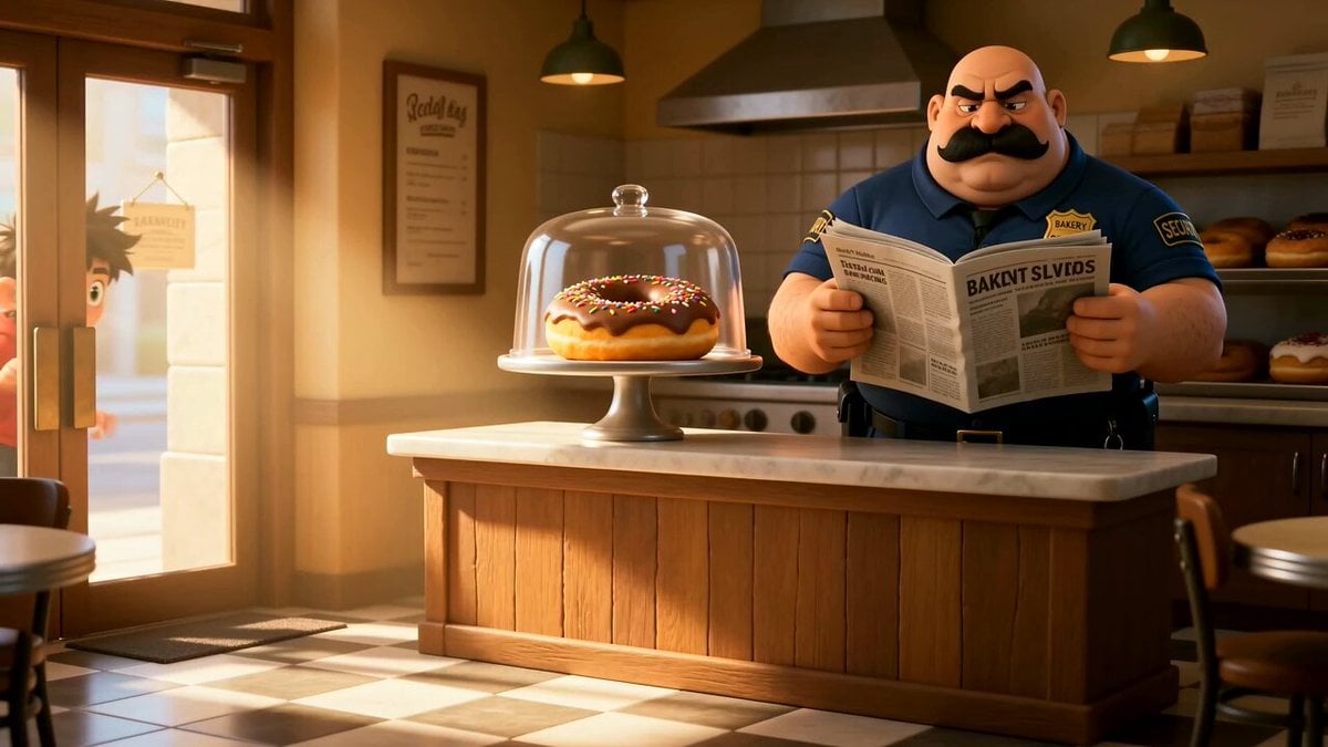 Cartoon Donut Heist Bakery Chase