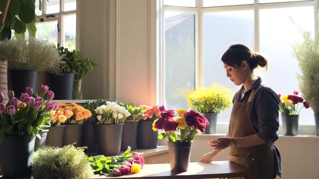 Florist Shop Bouquet — Kling 3.0 v3 Standard