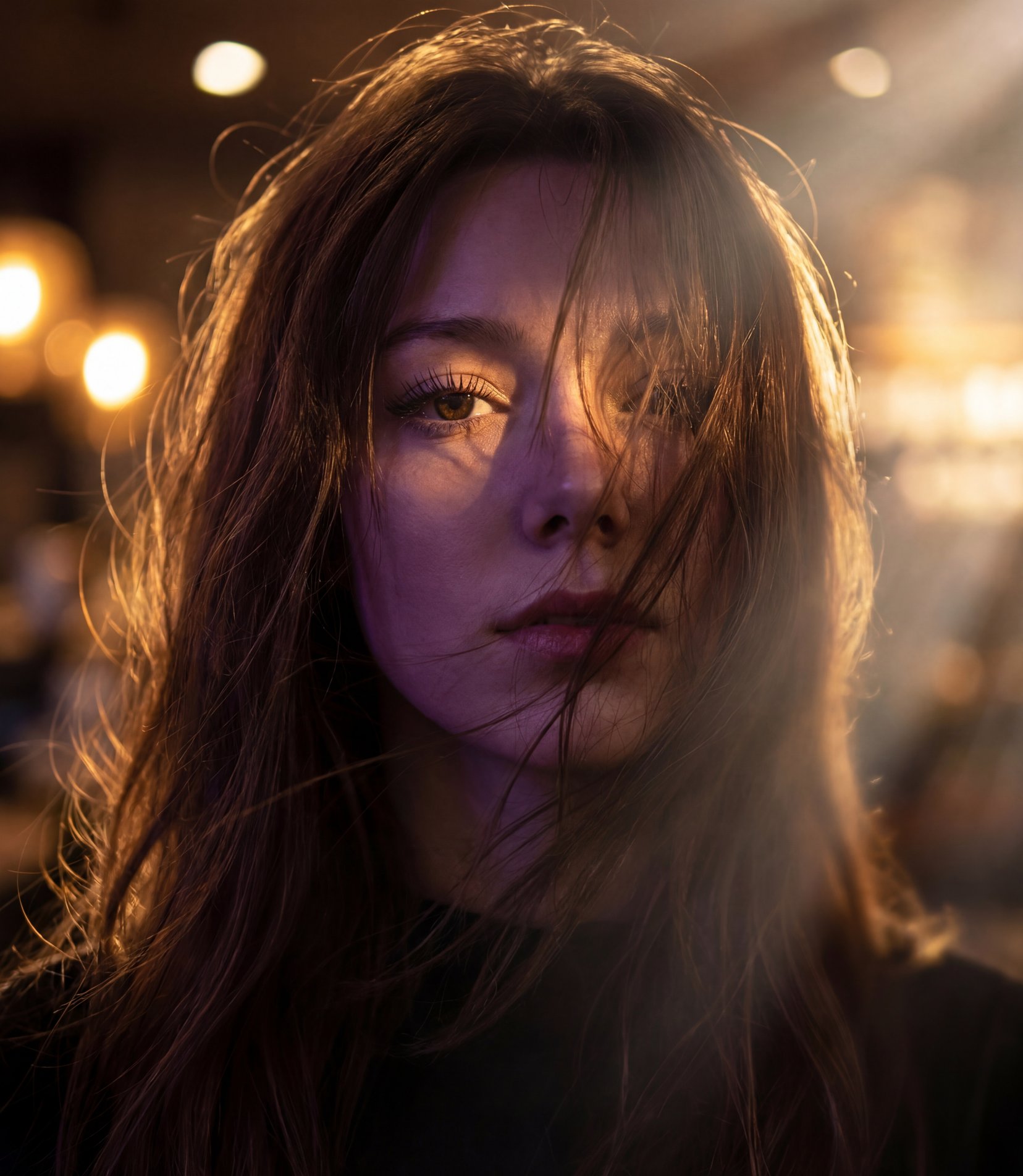 Messy Hair Glow Portrait