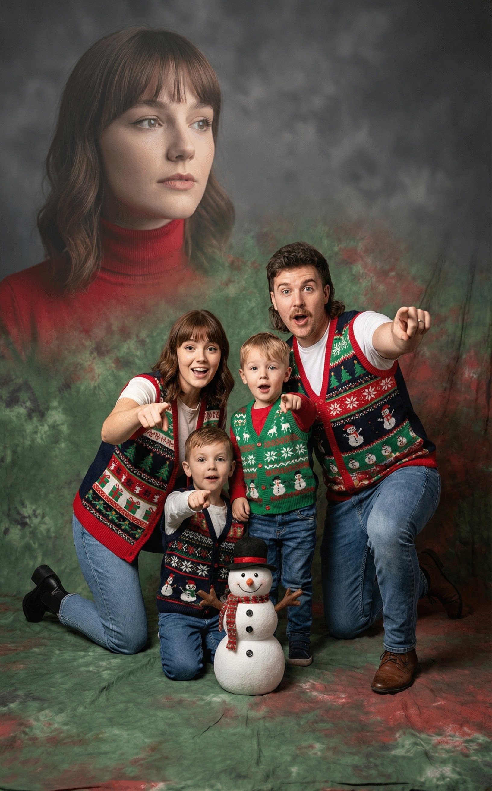 Awkward 90s Holiday Studio Portrait