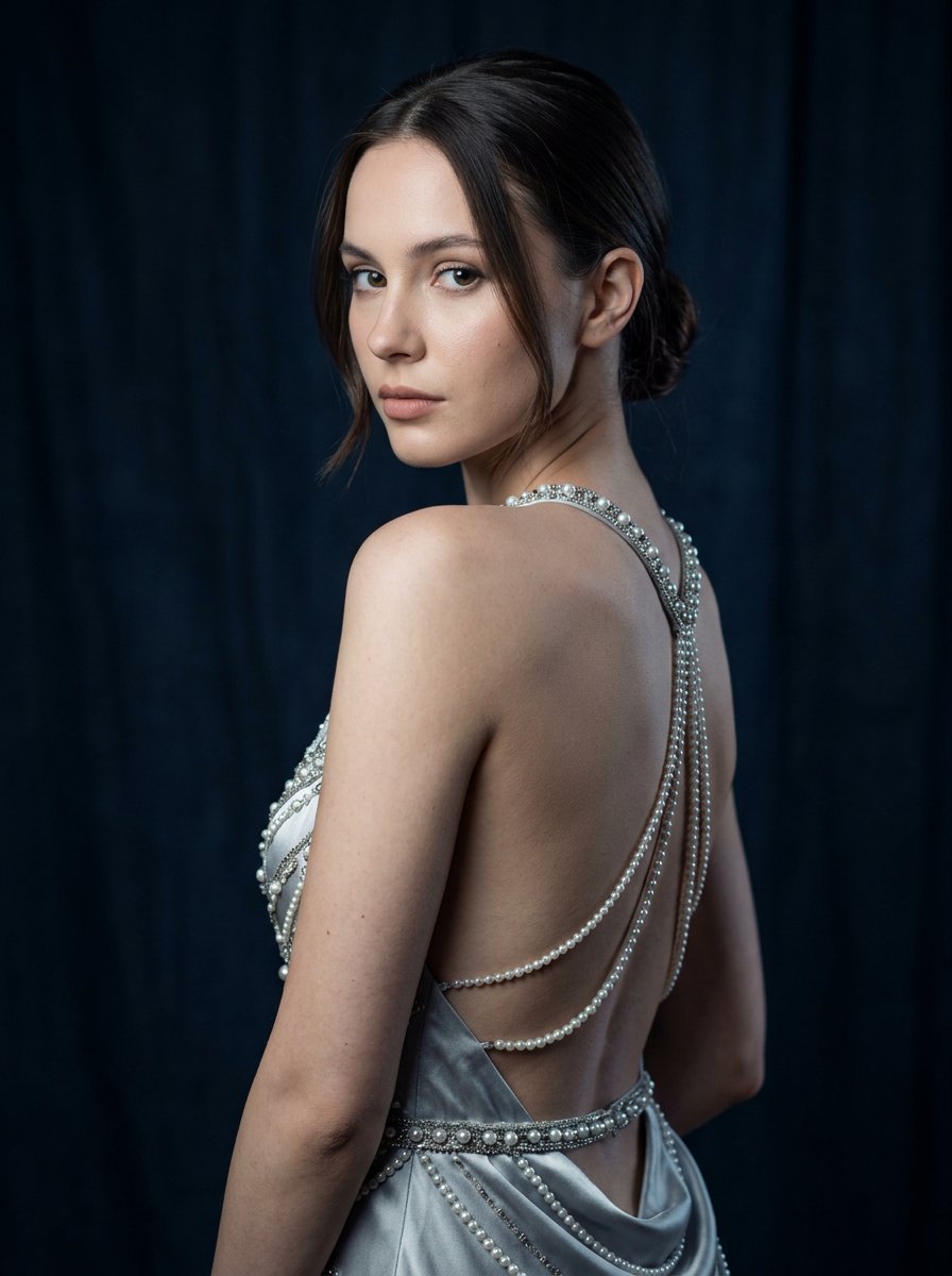 Silver Pearl Couture Portrait