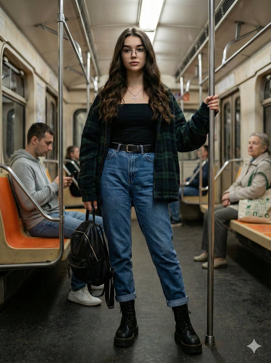 Ultra-Realistic Full-Body Subway Portrait Prompt