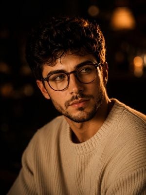 Cinematic Male Portrait in Knit Sweater