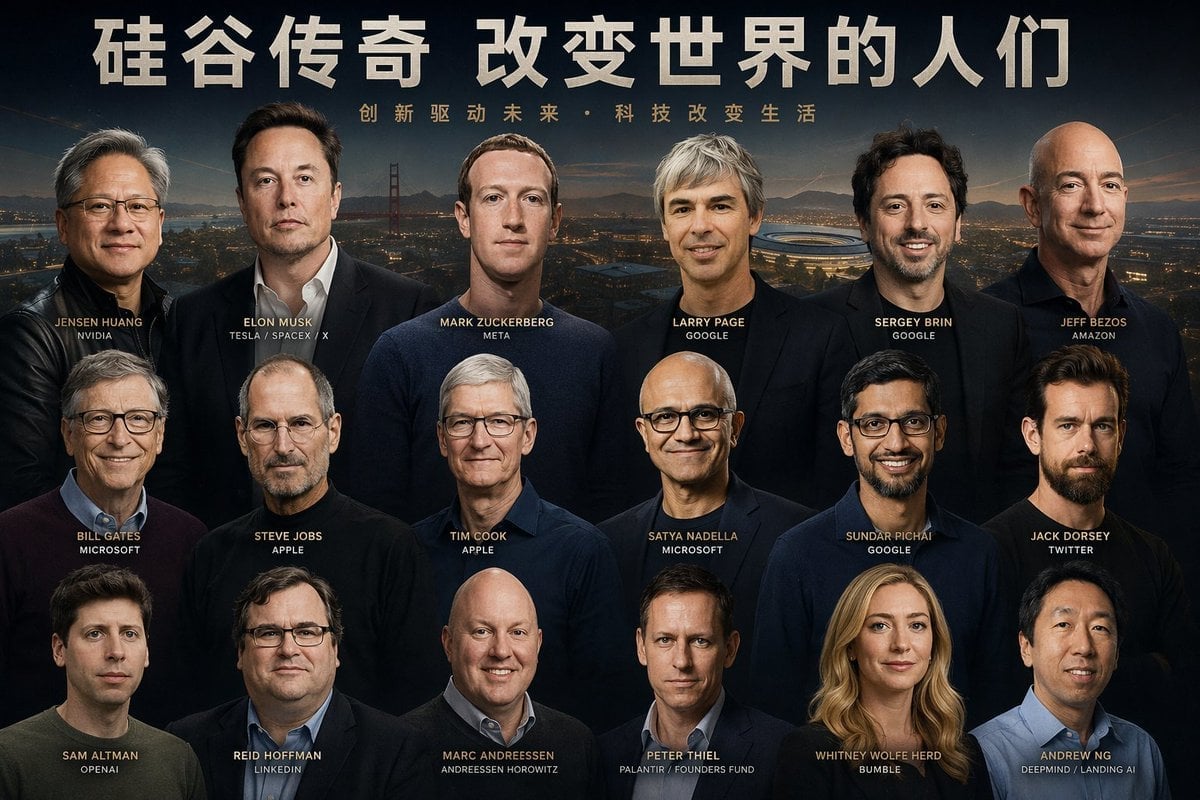 Tech Leaders Poster with Facial Recognition