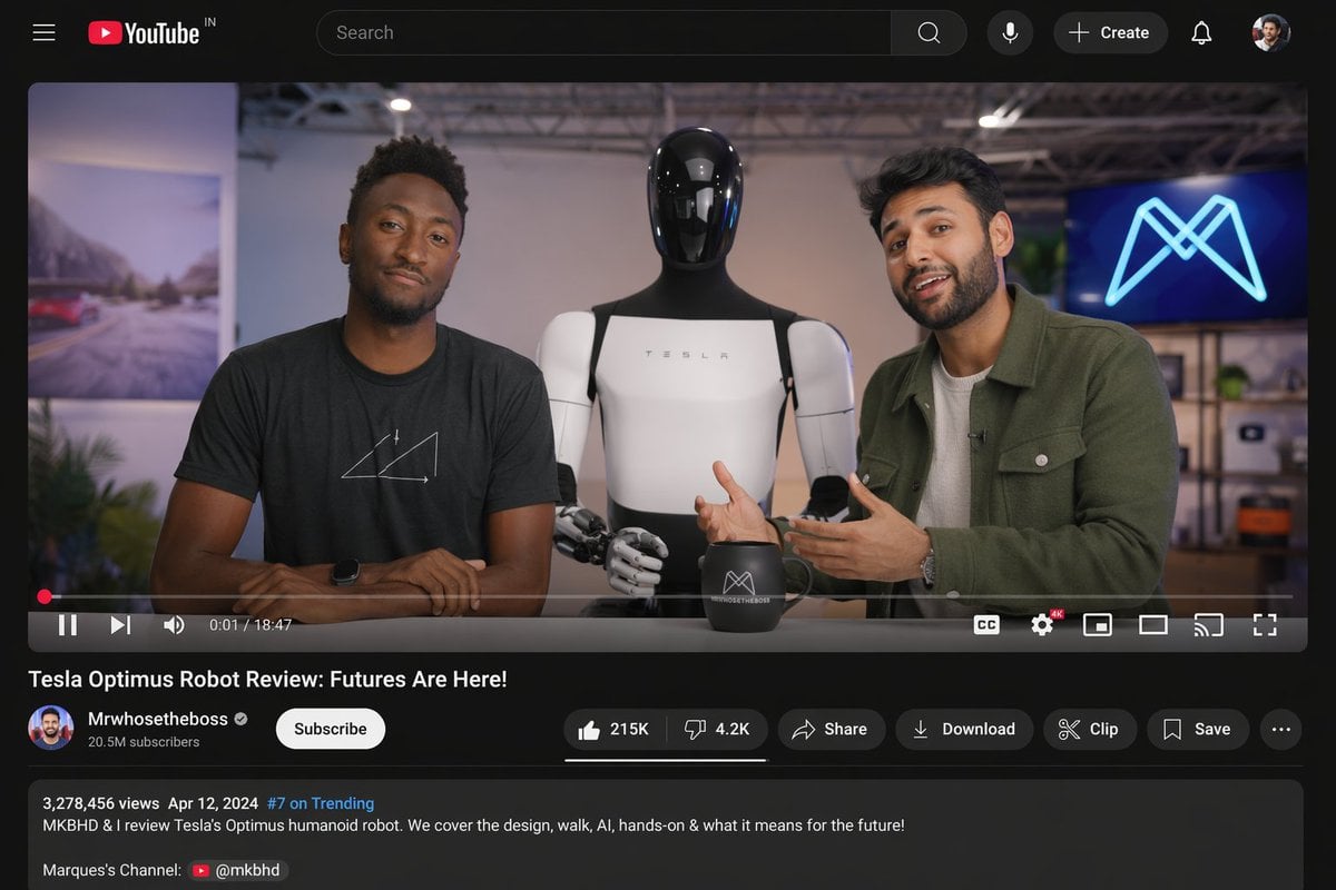 YouTube Video Interface Mockup