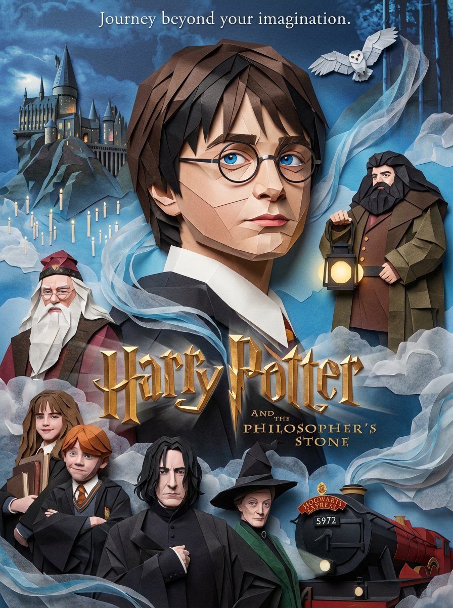 Origami Paper Craft Movie Poster Transformation