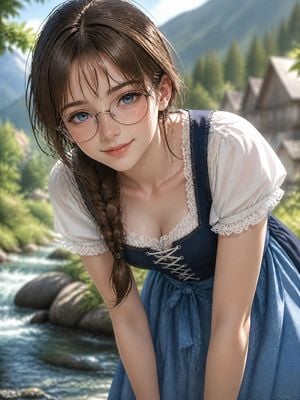 Alpine Dirndl Anime Portrait