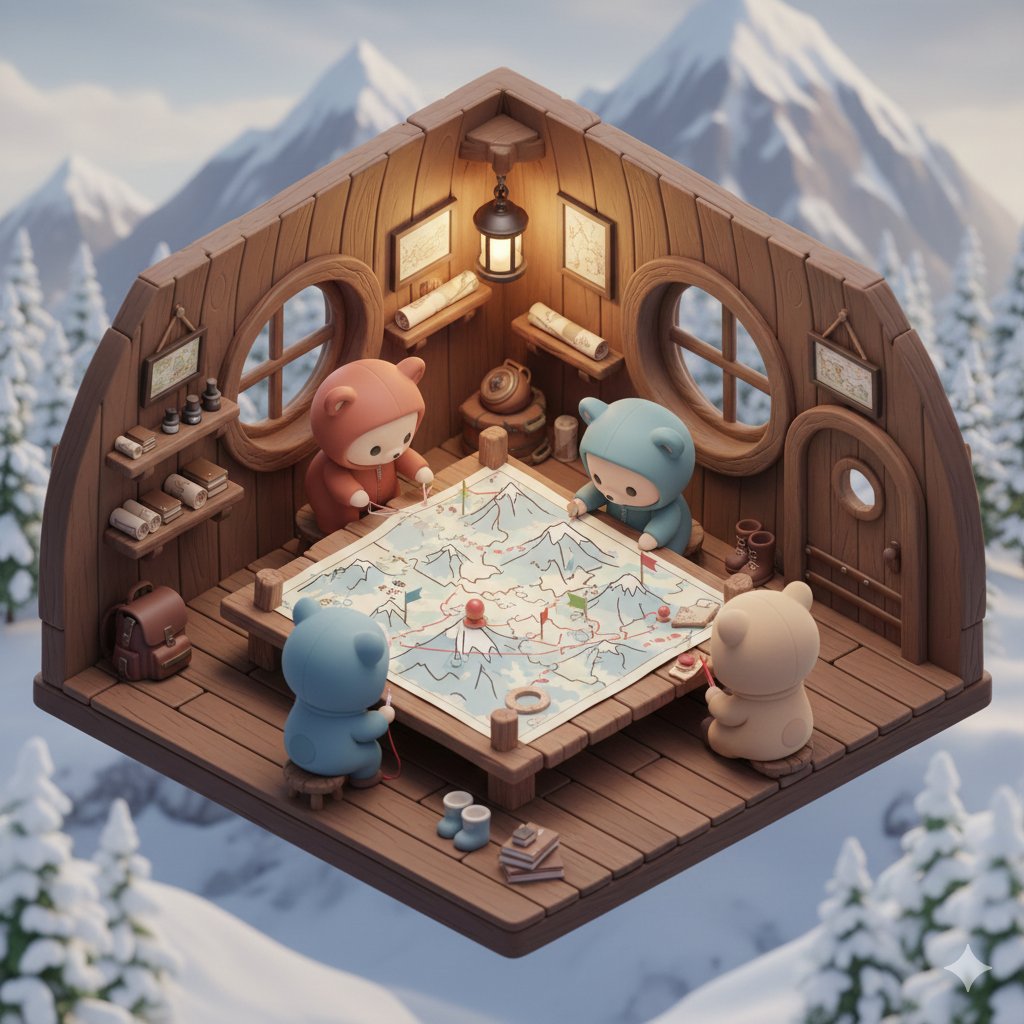 Isometric Kawaii Baby Bears Scene Prompt