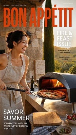 Outdoor Pizza Lifestyle Magazine Cover