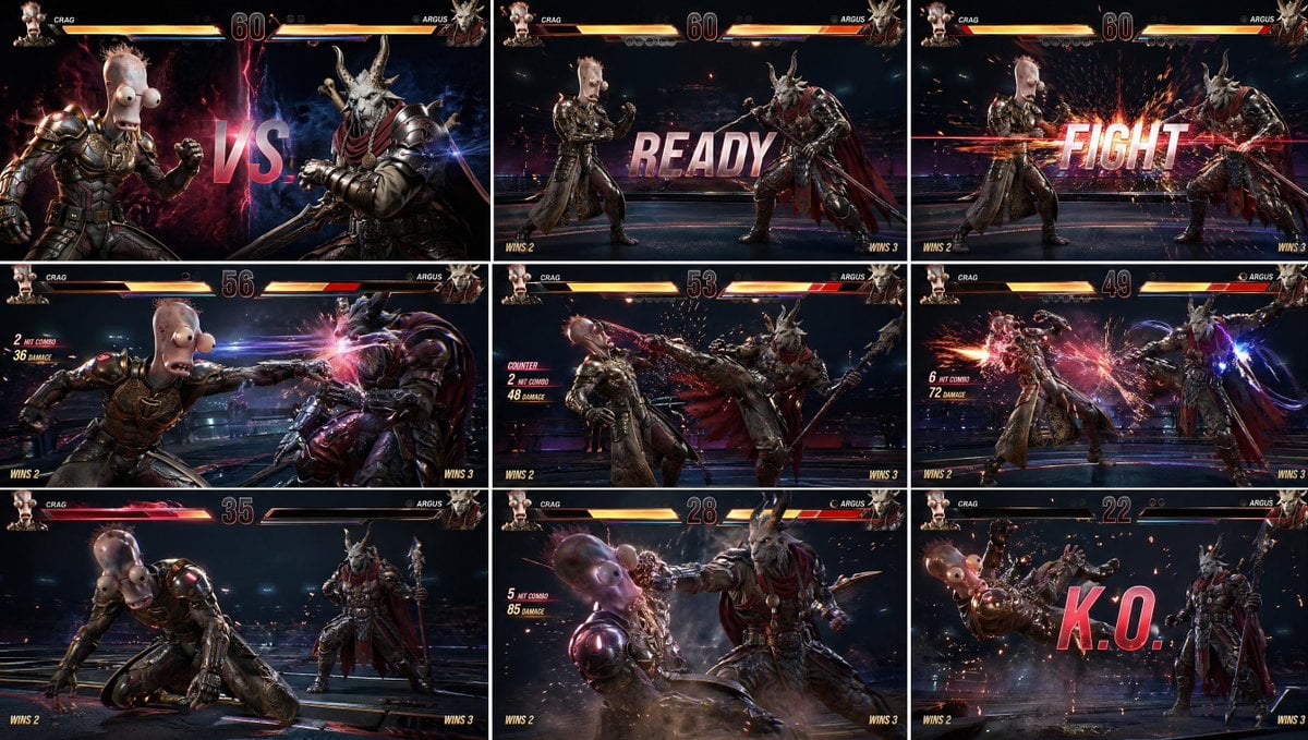 AAA Fighting Game Storyboard Grid